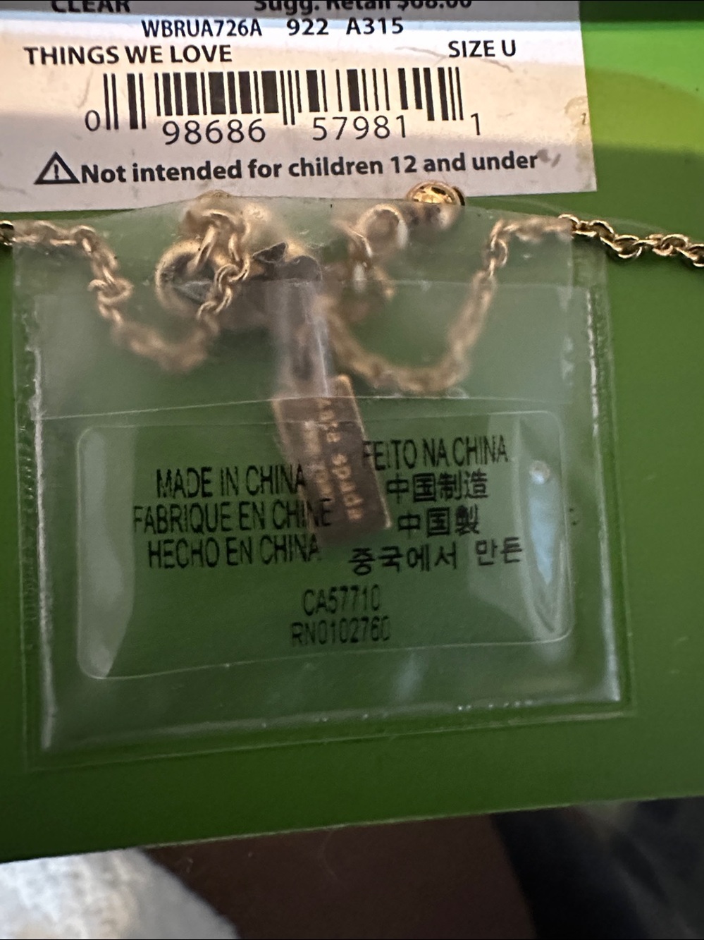 NEW kate spade Gold/crystal OX Charm Chain Bracelet - Picture 4 of 4